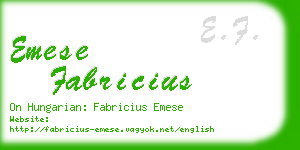 emese fabricius business card